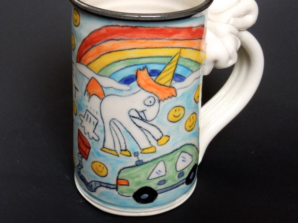 Farting unicorn mug