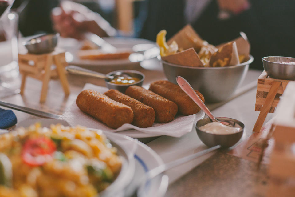 A table full of Portuguese tapas.