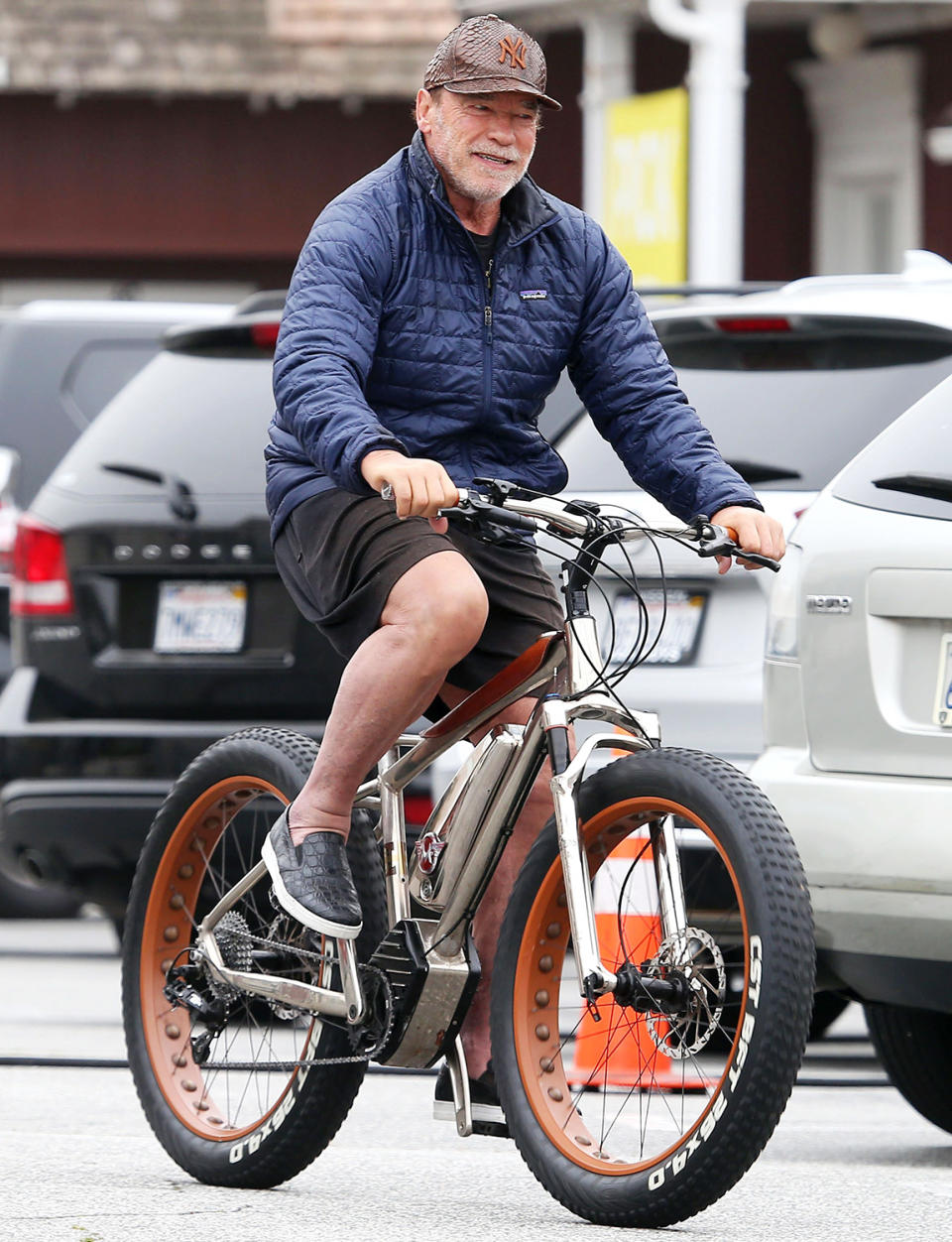 <p>Arnold Schwarzenegger is seen enjoying his daily bike ride on Wednesday in L.A. </p>