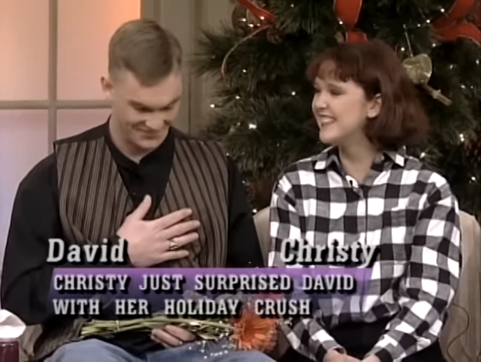 "Christy just surprised David with her holiday crush"