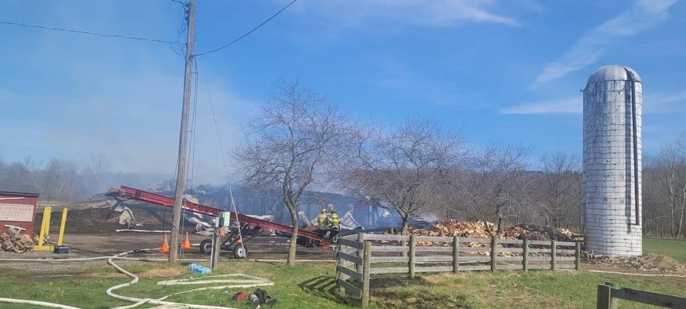 Several area fire departments battled a barn fire Monday before 3 p.m. at 241 Grant St. in Butler. The barn was reportedly a total loss.