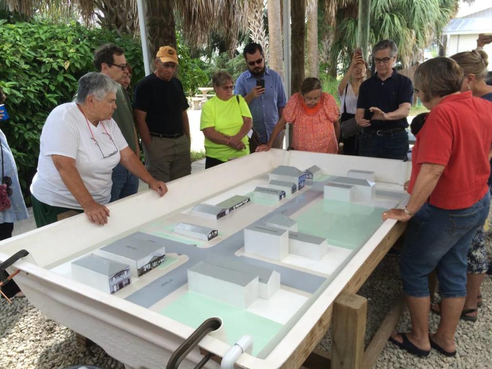 Investigadores de la Universidad de la Florida construyeron un modelo en 3D de cuál sería el aspecto del ascenso del nivel del mar en Cedar Key.