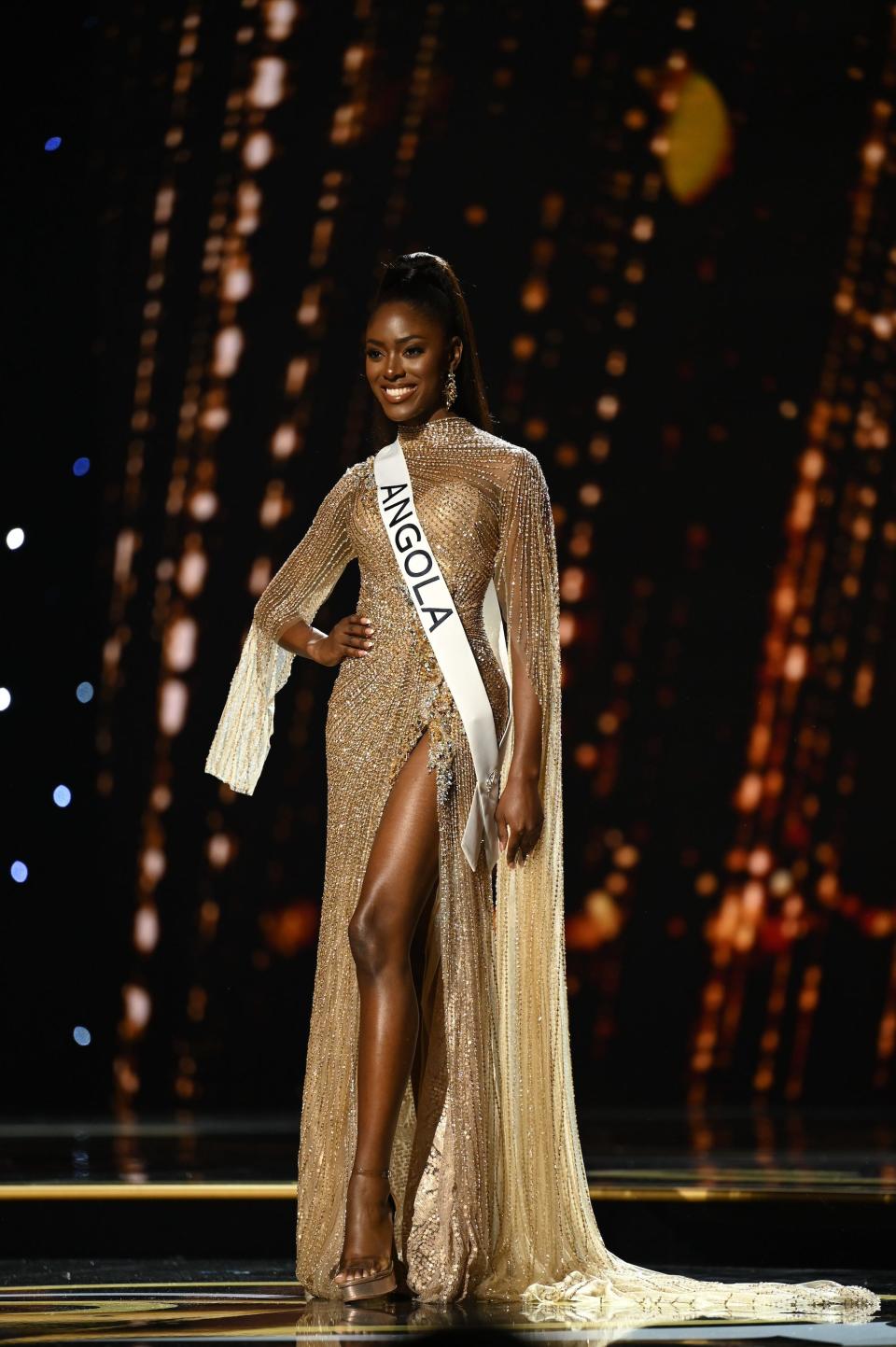 Miss Angola competes in the 71st Miss Universe pageant.