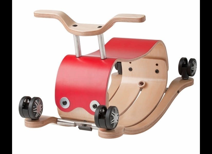 Wishbone bikes are the industry standard in wooden riding toys. Their 3-in-1 convertible balance bike grows with your child, transforming from a push trike to a small scooter, to a large balance bike.  <br>  <br>  <a href="http://wishbonedesign.com/#/home-page/" target="_hplink">Wishbone</a> gets my vote because their company manifesto includes a declaration to "Sustainibilize Everything". This has led to a bike made from 100% reforested birch plywood with a silicon seat and organic cotton bag, a "no plastic packaging" policy, a carbon emissions offset program which certifies them carboNZero (the company is based in New Zealand), and more.