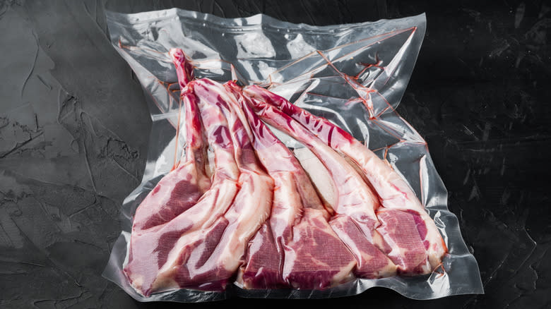 Vacuum-sealed rack of lamb