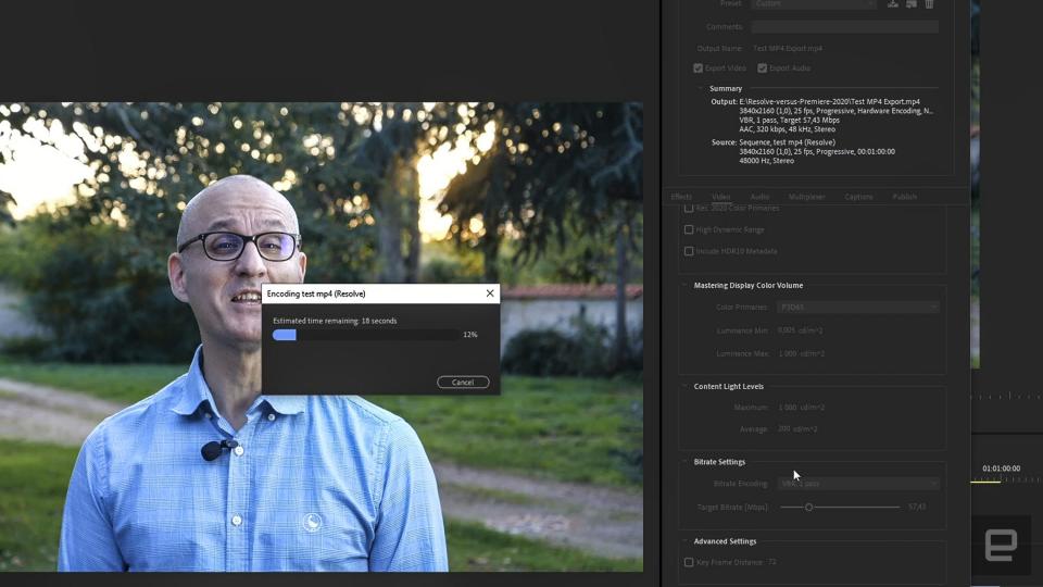 Hardware rendering is much faster on Adobe's latest Premiere Pro release