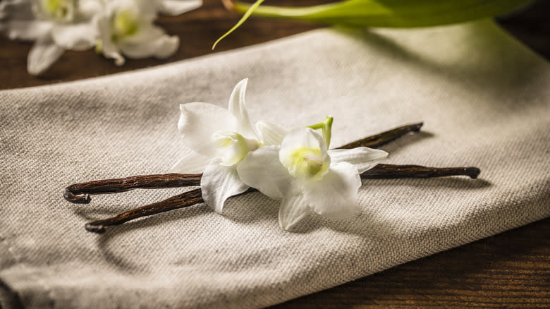 vanilla pods and flower