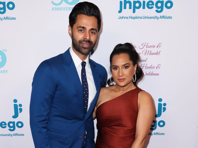 <p>Phillip Faraone/Getty</p> Hasan Minhaj and Beena Patel in 2022.