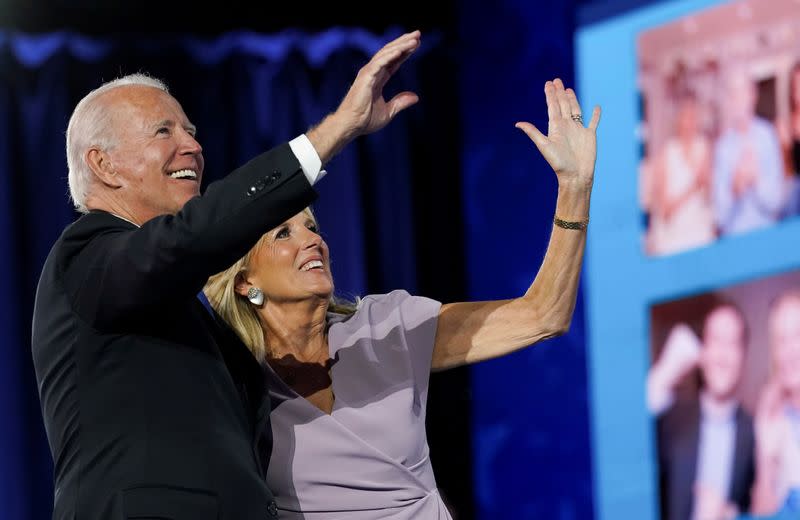 Former U.S. Vice President Joe Biden accepts the 2020 Democratic presidential nomination