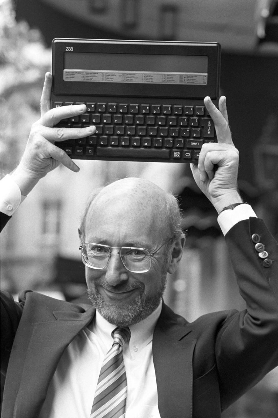 Clive Sinclair with another affordable computer, the Z88 (PA) (PA Archive)