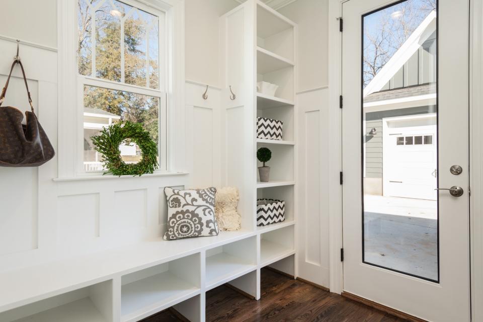 Put a mudroom in an entryway