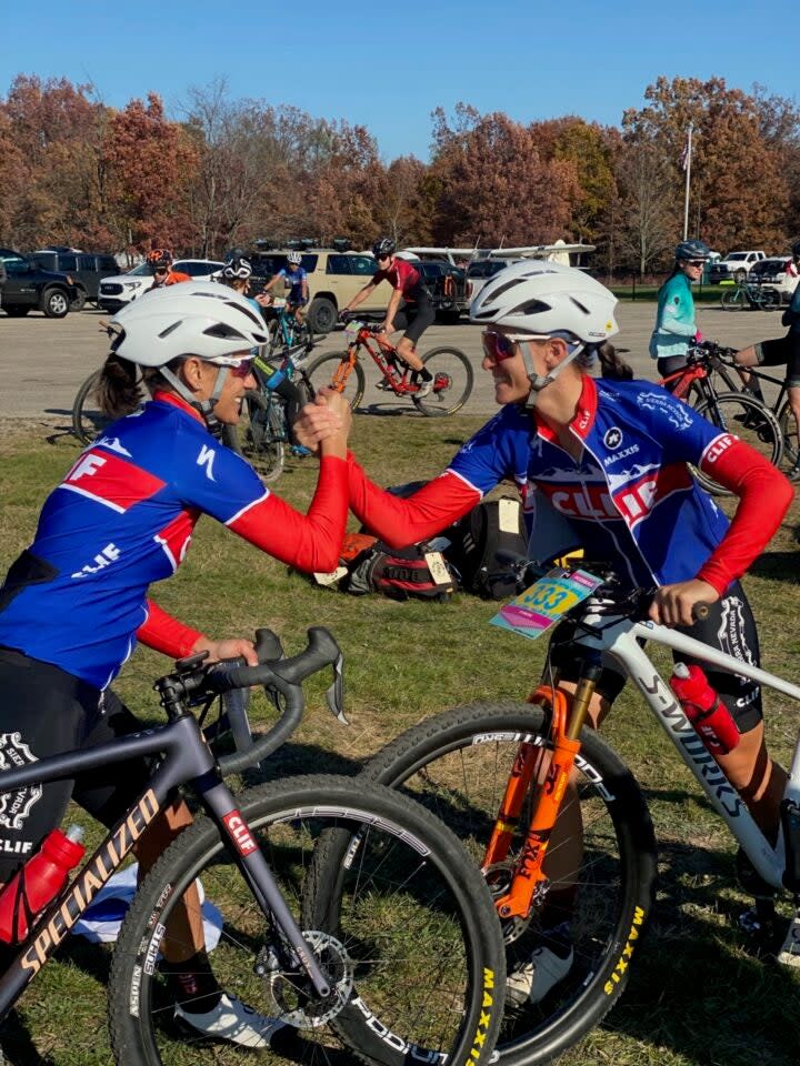 <span class="article__caption">Clif Pro Team riders Nash and Gomez Villafane at the 2021 Iceman MTB race.</span> (Photo: Courtesy Sofia Gomez Villafane)