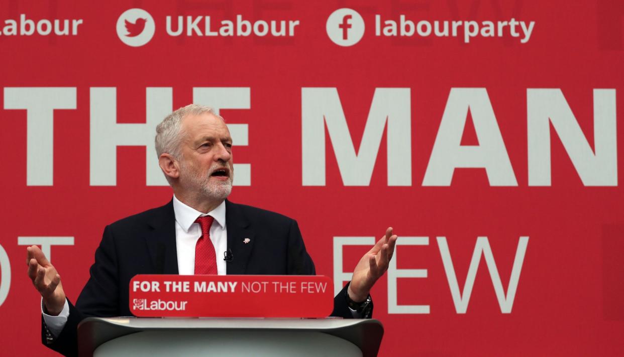 Jeremy Corbyn revealed the official Labour manifesto today (PA Images)