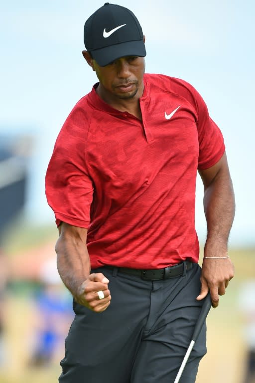 Tiger Woods had been out in front on his own at one point on Sunday afternoon before his challenge fell away