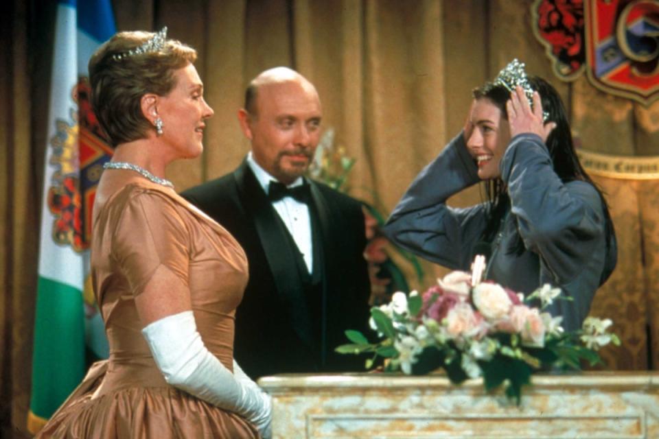 Julie Andrews, Hector Elizondo and Anne Hathaway in ‘The Princess Diaries’ (Moviestore/Shutterstock)