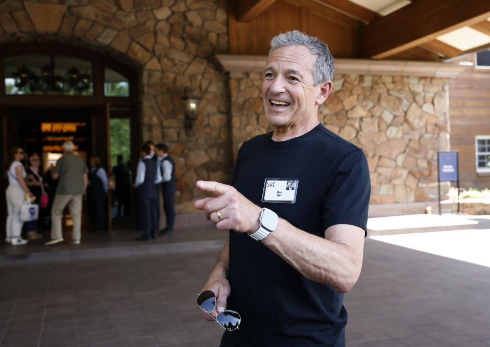 SUN VALLEY, IDAHO - JULY 9: Bob Iger, Chief Executive Officer of The Walt Disney Company, arrives at the Allen & Company Sun Valley Conference on July 9, 2024 in Sun Valley, Idaho. The annual gathering organized by the investment firm Allen & Co brings together some of the world's most wealthy and powerful figures from the media, finance, technology and political spheres at the Sun Valley Resort for the exclusive weeklong conference. (Photo by Kevork Djansezian/Getty Images)