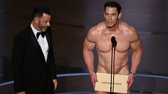 John Cena gives out costume design Oscar in his 'birthday suit'
