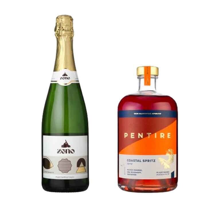 ZENO Alcohol-Liberated Sparkling Wine NV, Spain, Pentire Coastal Spritz Non-Alcoholic Aperitif, Cornwall