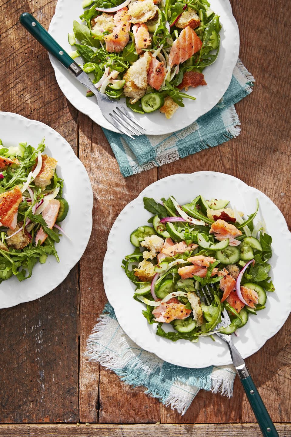 <p>Meet your new favorite salad, packed with crusty homemade breadcrumbs and flaky salmon.</p><p><strong><a href="https://www.countryliving.com/food-drinks/a28609207/cucumber-salmon-panzanella-recipe/" rel="nofollow noopener" target="_blank" data-ylk="slk:Get the recipe for Cucumber-Salmon Panzanella;elm:context_link;itc:0;sec:content-canvas" class="link ">Get the recipe for Cucumber-Salmon Panzanella</a>.</strong></p>