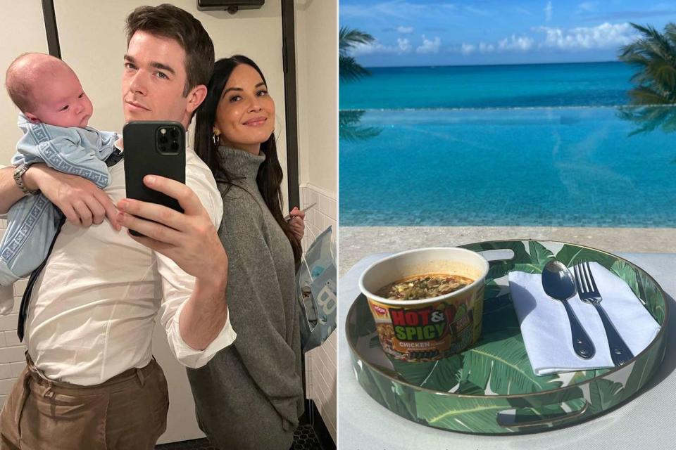 <p>Olivia Munn/Instagram</p> Olivia Munn and John Mulaney with their son Malcolm (L), a view of the family