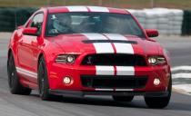 <p>With a car like this, you inevitably focus on the numbers. The $54,995 GT500 coupe sprints to 60 mph in 3.5 seconds. Ferociously tall gearing means third gear is good for 140 mph and first gear is long enough to reach highway speeds. Even so, the quarter-mile passes in 11.8 seconds. Slam a redline shift from second to third, and you’ll hear the rear tires chirp. We also saw an even 1.00 g on the skidpad. </p><p><a class="link " href="https://www.caranddriver.com/reviews/a15120039/2013-ford-mustang-shelby-gt500-test-review/" rel="nofollow noopener" target="_blank" data-ylk="slk:FULL MUSTANG SHELBY GT500 TEST RESULTS;elm:context_link;itc:0;sec:content-canvas">FULL MUSTANG SHELBY GT500 TEST RESULTS</a></p>