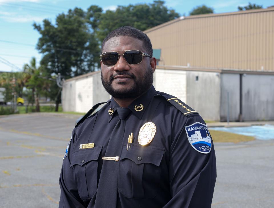 Interim Chief of Savannah Police Department (SPD), Lenny Gunther, poses for a photograph on Tuesday, Aug. 2 during National Night Out at Herbert Kayton Homes Housing, located on W. Gwinnett St. Following the resignation of Savannah Police Chief Roy Minter, Gunther has become the new acting chief.