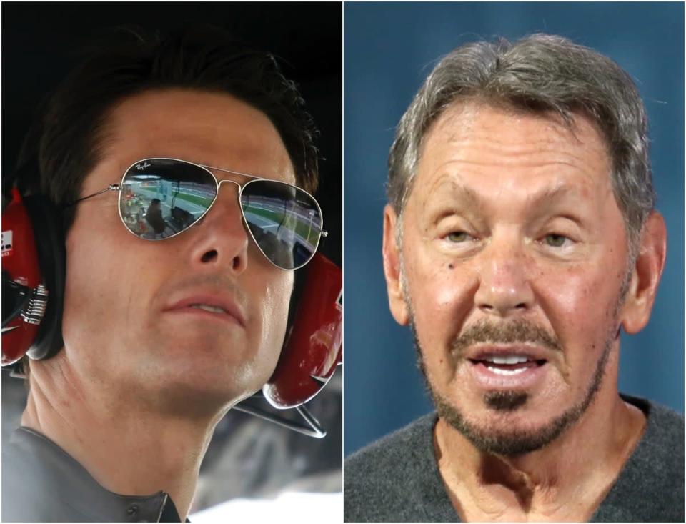 Tom Cruise (left) and Larry Ellison (Getty Images)