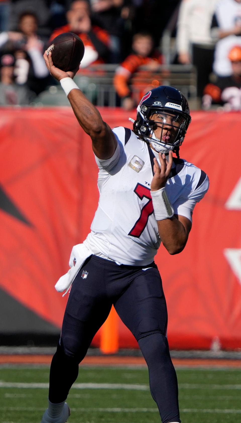 Houston Texans rookie quarterback CJ Stroud passed for 356 yards and one touchdown with a late interception that could have proved costly.