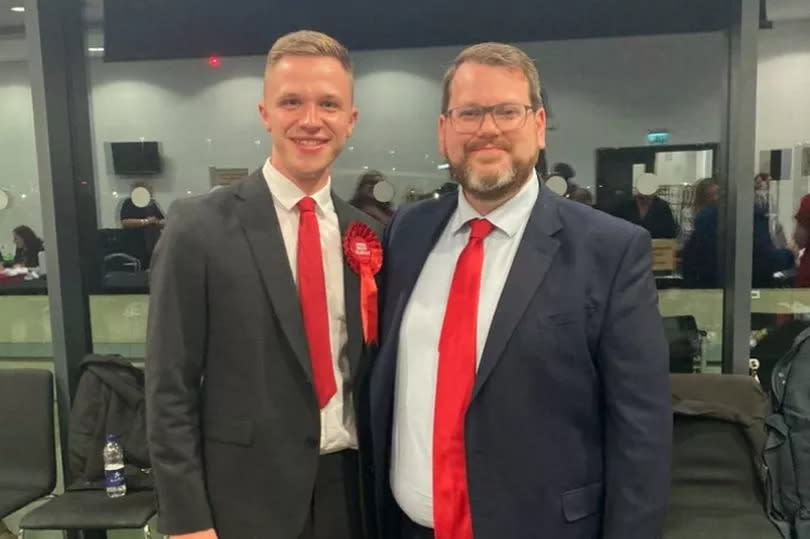 New Worsley and Eccles MP Michael Wheeler (right) at the Salford Community Stadium