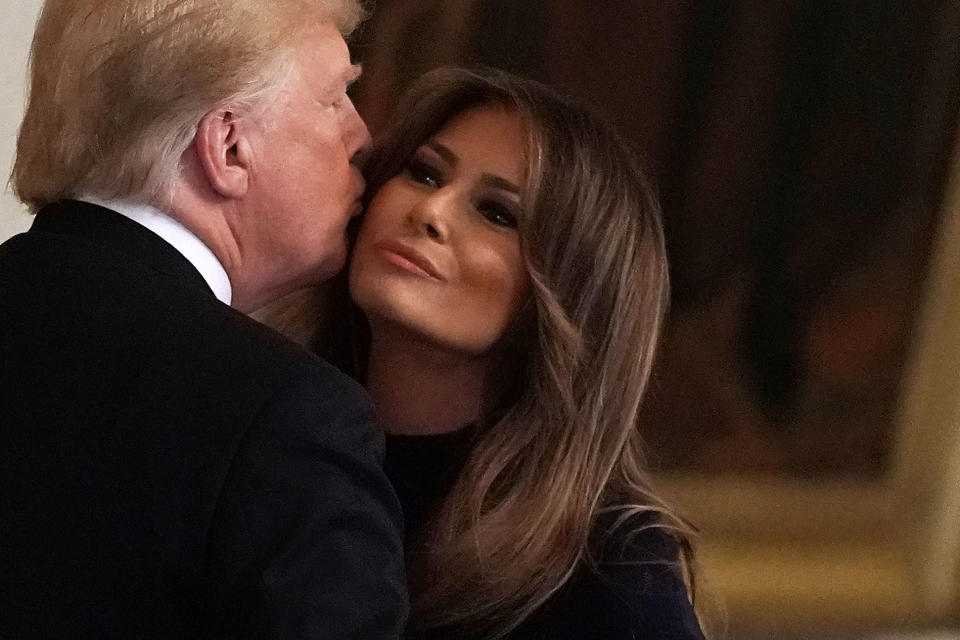 President Trump and Melania’s embraces still appear to be out of duty rather than love. Source: Getty