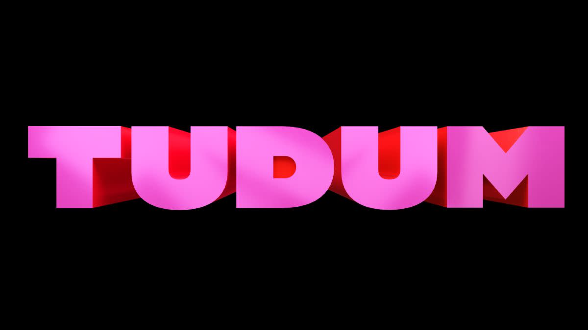  A screenshot of the logo for Netflix Tudum 2023 written in pink on a black background 