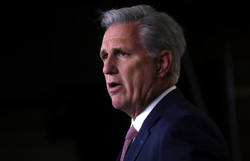 House Republican Leader Kevin McCarthy (R-CA) holds his weekly news conference at the U.S. Capitol