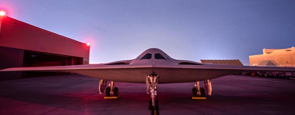 The first B-21 outside at Plant 42. <em>USAF</em>