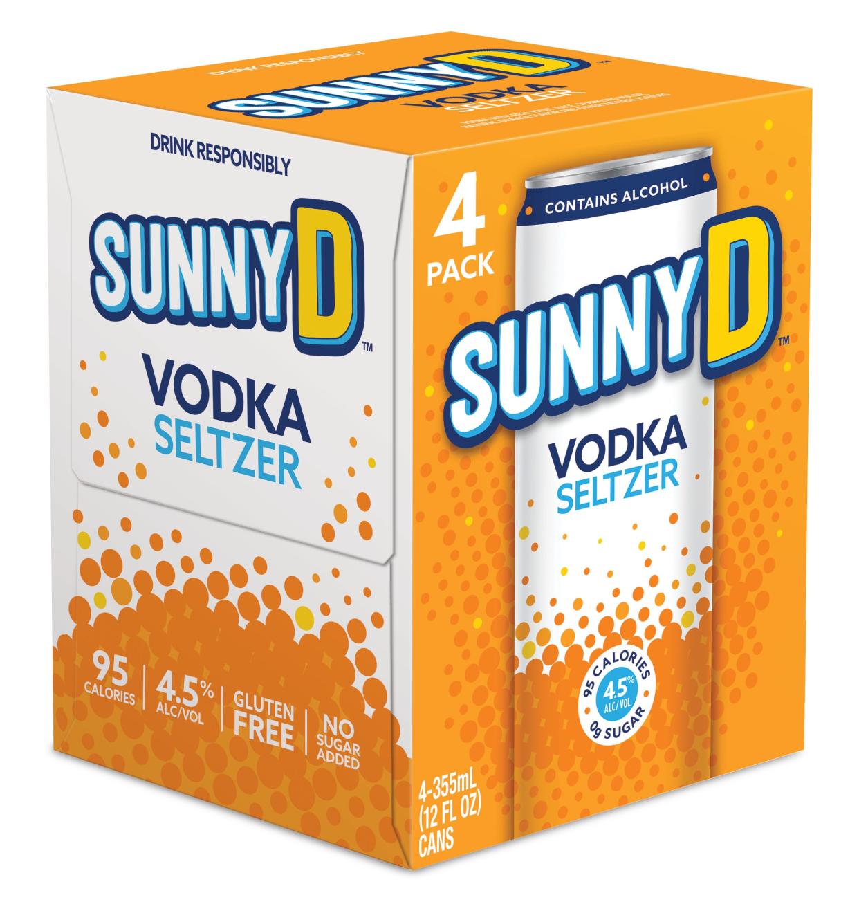 box of 4 sunny d vodka hard seltzers