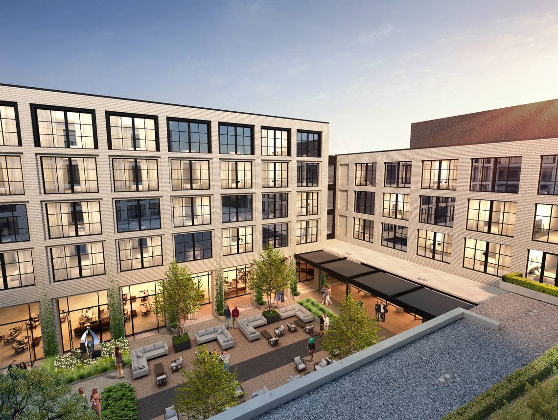 Hotel leaders say an 8,000-square-foot courtyard will serve as the heart of the community.