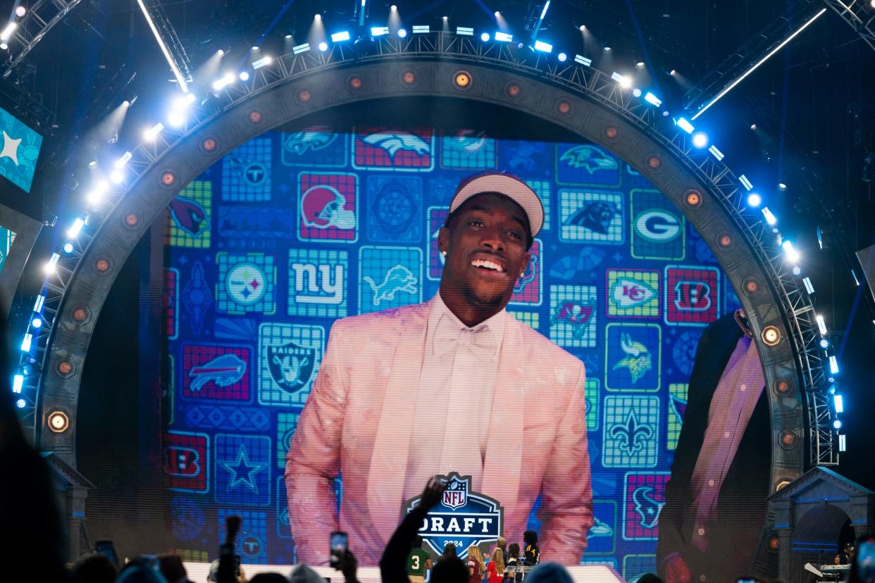 Terrion Arnold, from Alabama, was announced as the Lions 24th pick in the draft in the main theater on Thursday, April 25, 2024 for the first day of the NFL Draft in Detroit.