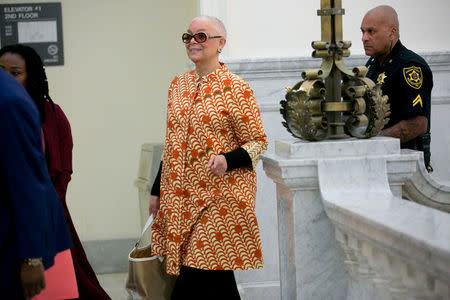 Camille Cosby arrives at the Montgomery County Courthouse to attend Bill Cosby's sexual assault retrial in Norristown, Pennsylvania, U.S. April 24, 2018. Jessica Griffin/Pool via REUTERS