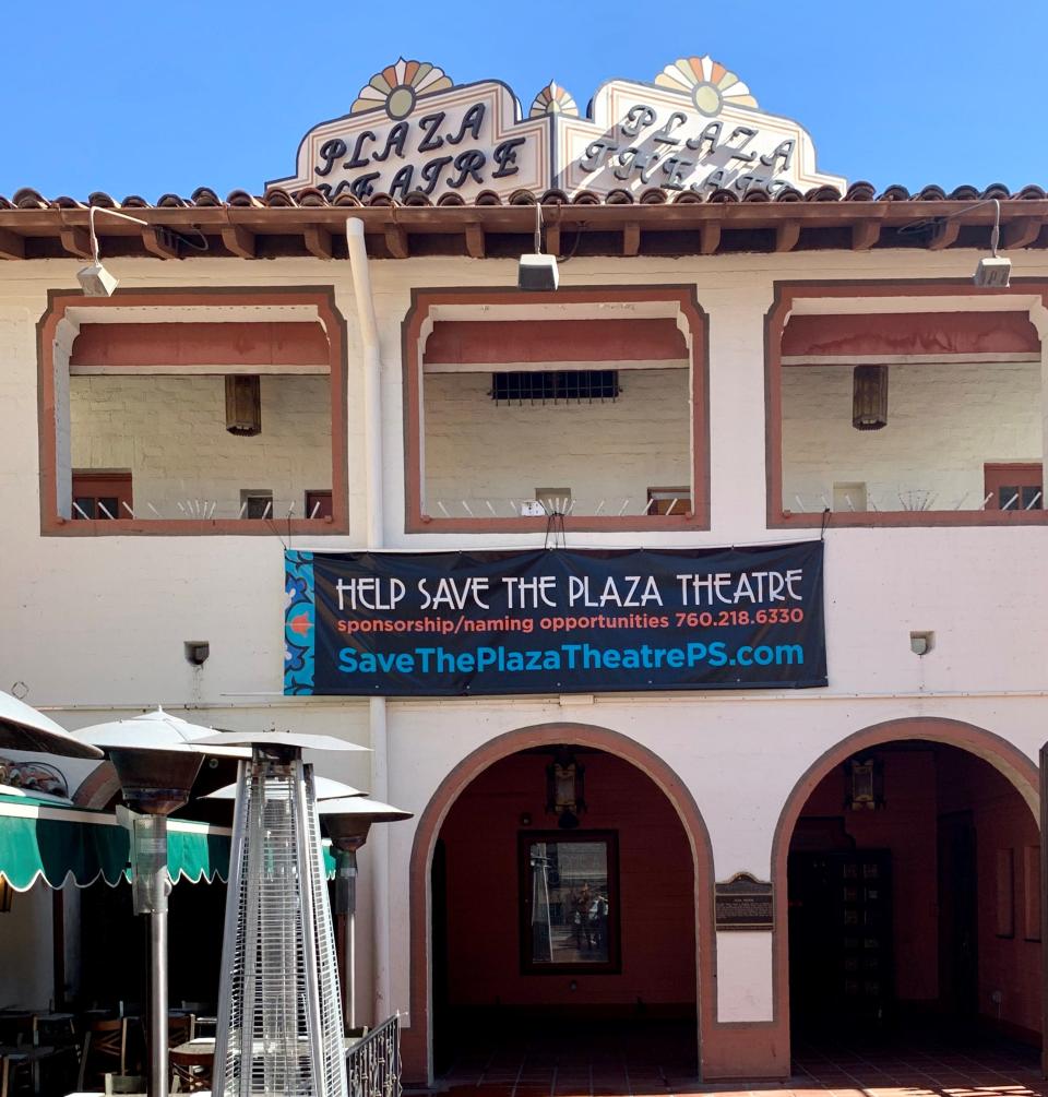 The beloved Plaza Theatre has been sadly shuttered since the Palm Springs Follies closed in 2014.