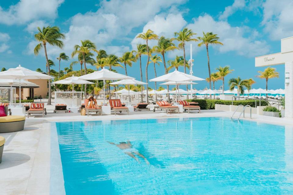 The pool at the Bucuti &amp; Tara resort in the Caribbean