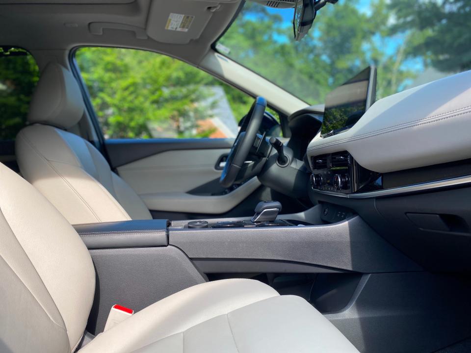 The front cabin of a 2024 Nissan Rogue SL SUV.