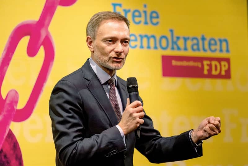 Christian Lindner, Germany's Finance Minister, speaks at the Political Ash Wednesday of the FDP Brandenburg. Fabian Sommer/dpa