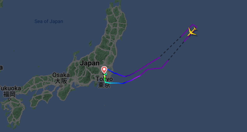 An All Nippon Airways flight bound for Seattle made a sudden U-turn over the Pacific Ocean on Tuesday night (Flight Radar)