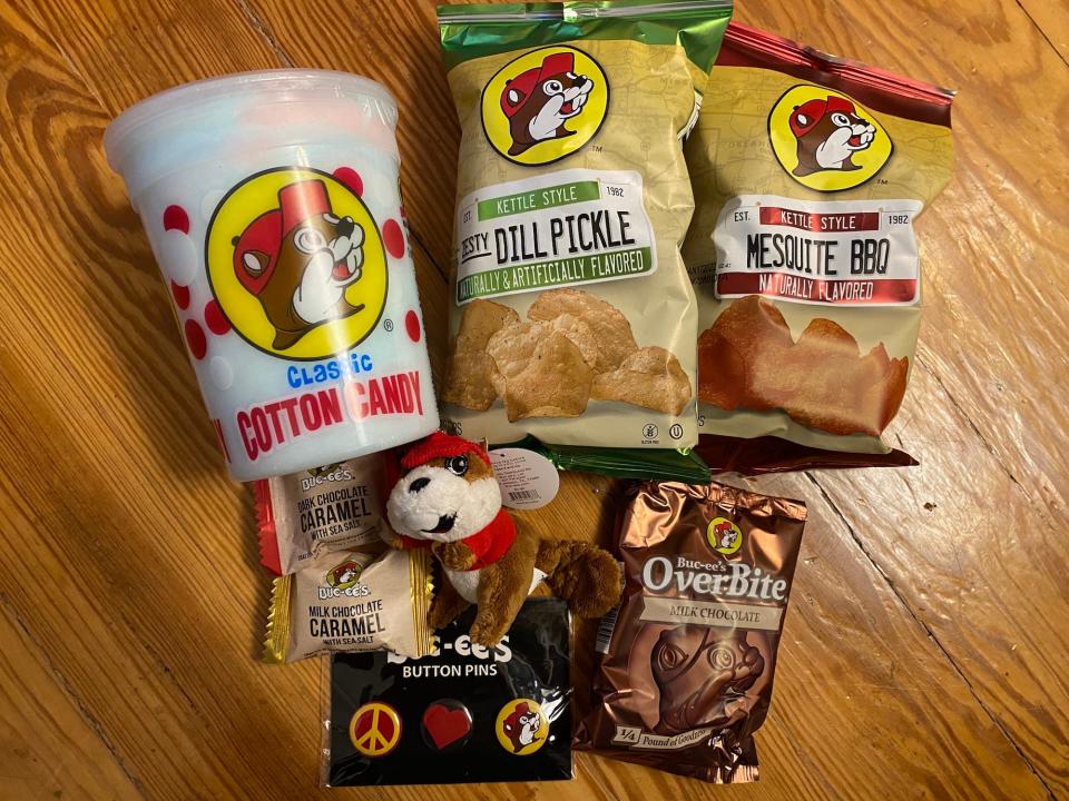 Buc-ee's souvenirs and candy.