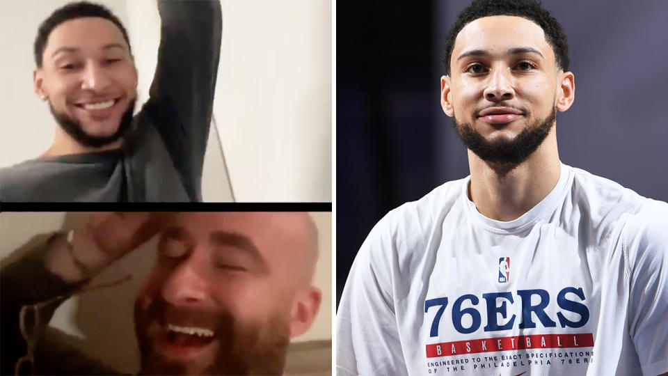 Ben Simmons surprised his half brother Sean Tribe with a brand new car for his birthday, moving his tears in Instagram Live. Pictures: Instagram/bensimmons/Getty Images