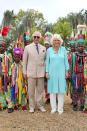 <p>Princes Charles and Camilla attend a reception at the house of the Governor-General on the Caribbean island of Nevis.</p>