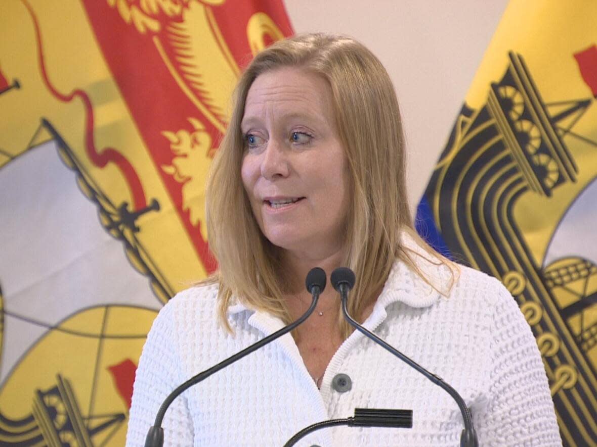 Jill Green, the minister responsible for housing and Service New Brunswick, named Richard Saillant, much to his surprise, as an example of an economist who doesn't think rent caps work. (Joe McDonald/CBC - image credit)