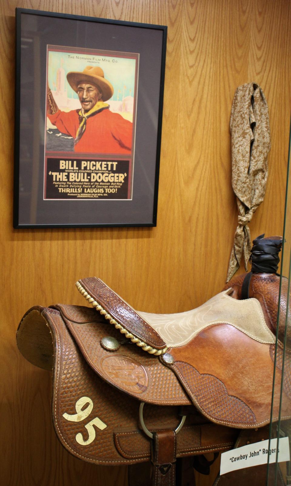 A saddle belonging to "Cowboy John" Rogers, father of Shawnte Fleming.