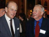 LONDON, UNITED KINGDOM - NOVEMBER 22: Prince Philip Meets Designer Sir Terence Conran During A Reception At Buckingham Palace To Mark The Contribution Made By The British Design Industry. (Photo by Tim Graham Picture Library/Getty Images)