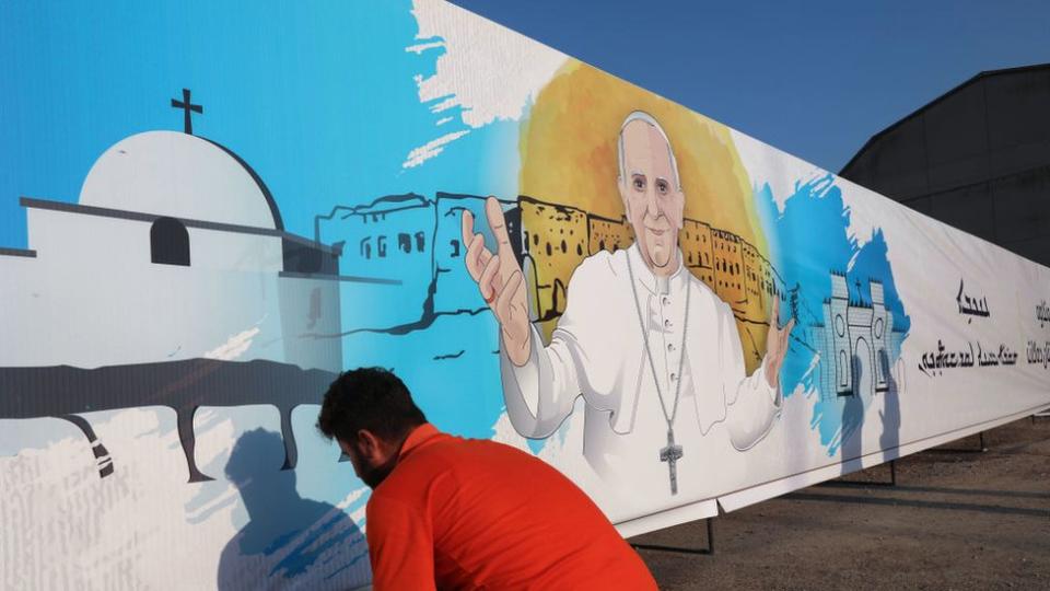 Dibujo del Papa en Irak.