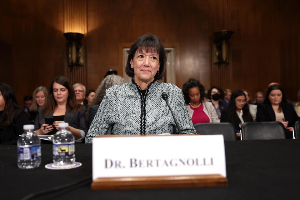 Monica Bertagnolli testifies during her Senate Health, Education, Labor and Pensions Committee confirmation hearing to be the next Director of the National Institutes of Health (NIH), on Oct, 18, 2023, in Washington, D.C.